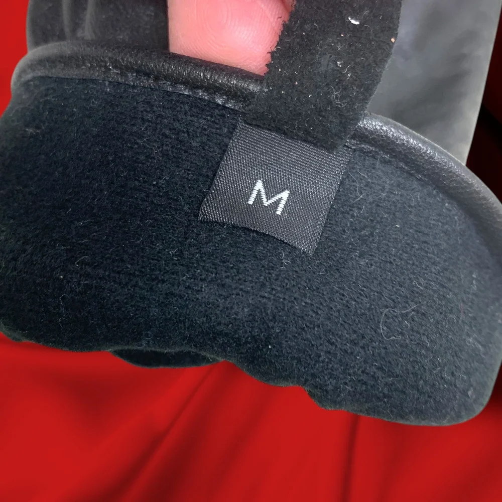 Vintage Y2K Michael Kors Logo Black Leather Driving Length Gloves Sz M Lined